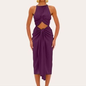 Andrea Iyamah Reni Midi Dress xs plum